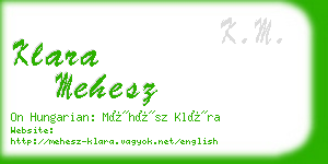 klara mehesz business card